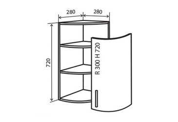 В15R+ Полиці кутові 72