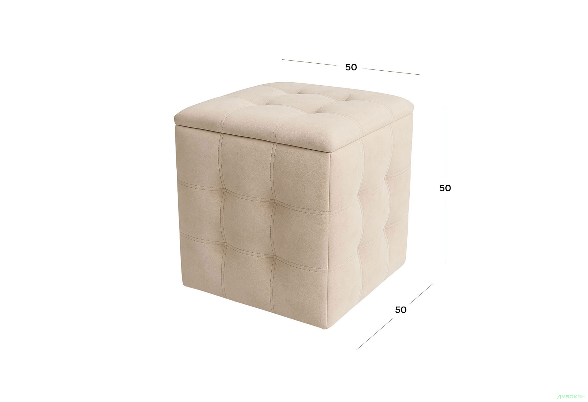 Пуф-трансформер Kredens furniture 5в1 50x50 см, Чорний метал / Світло бежевий - Зображення 3 Зображення 3 - Пуф-трансформер Kredens furniture 5в1 50x50 см, Чорний метал / Світло бежевий