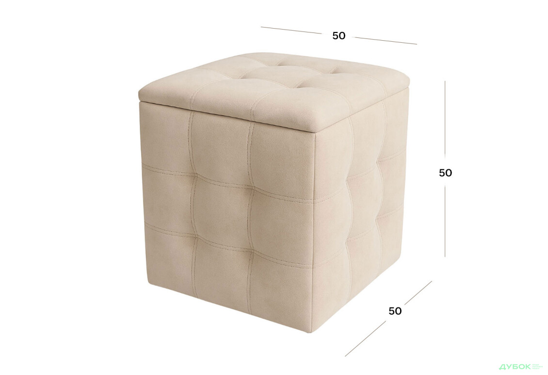 Пуф-трансформер Kredens furniture 5в1 50x50 см, Чорний метал / Світло бежевий - Зображення 3 Зображення 3 - Пуф-трансформер Kredens furniture 5в1 50x50 см, Чорний метал / Світло бежевий