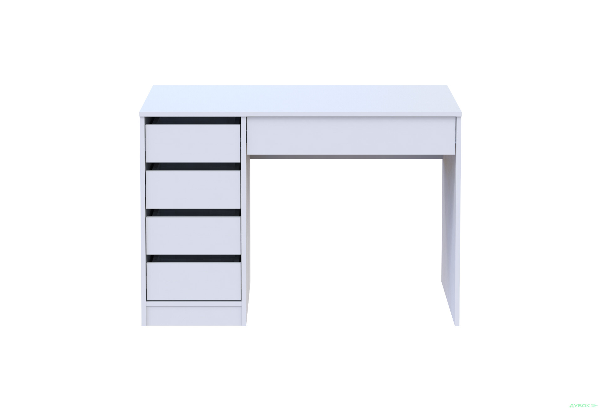 Зображення 4 - Стіл письмовий Kredens furniture Ерго / Ergo 110x55 см лівий з 5-ма шухлядами Білий