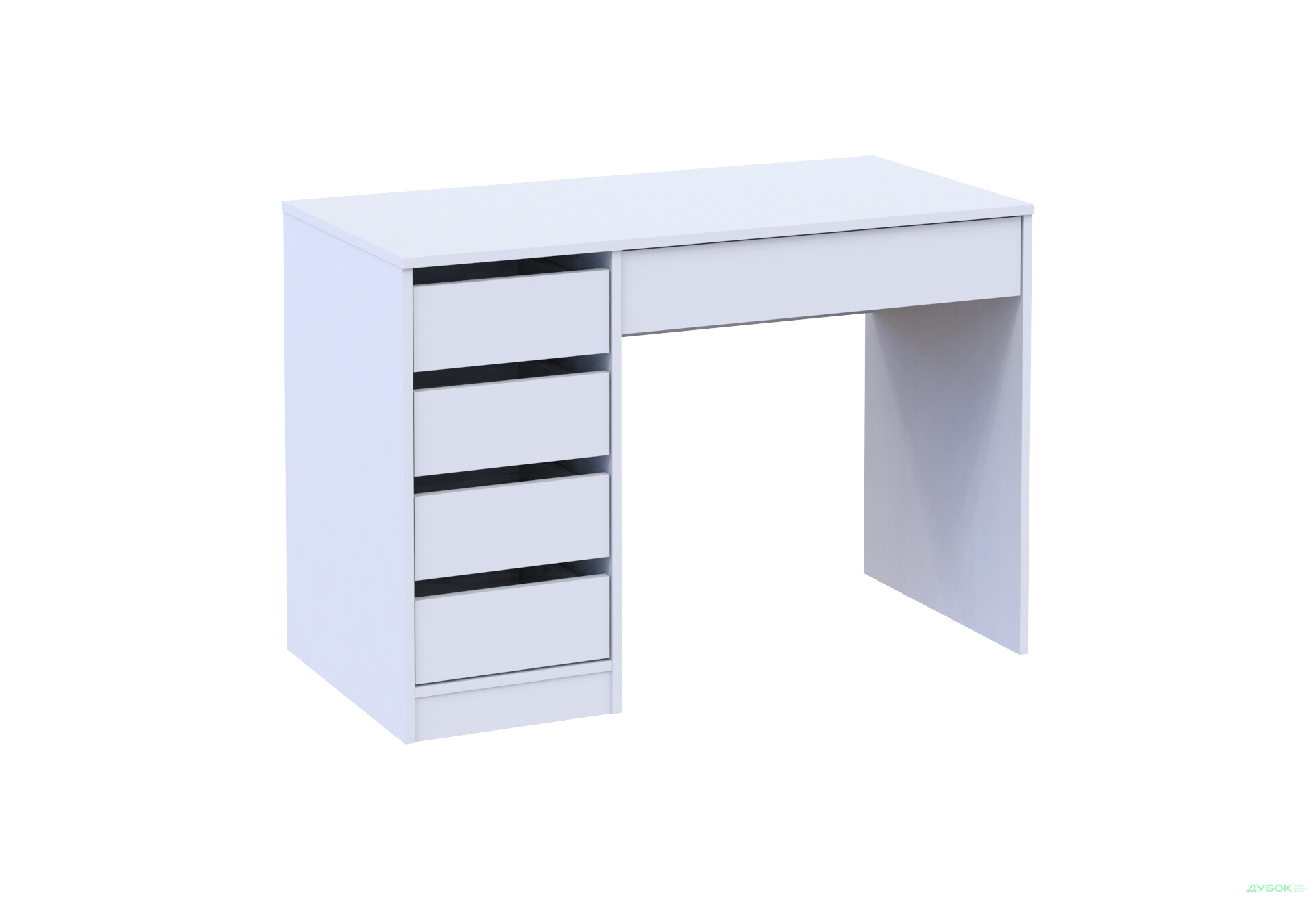 Зображення 5 - Стіл письмовий Kredens furniture Ерго / Ergo 110x55 см лівий з 5-ма шухлядами Білий
