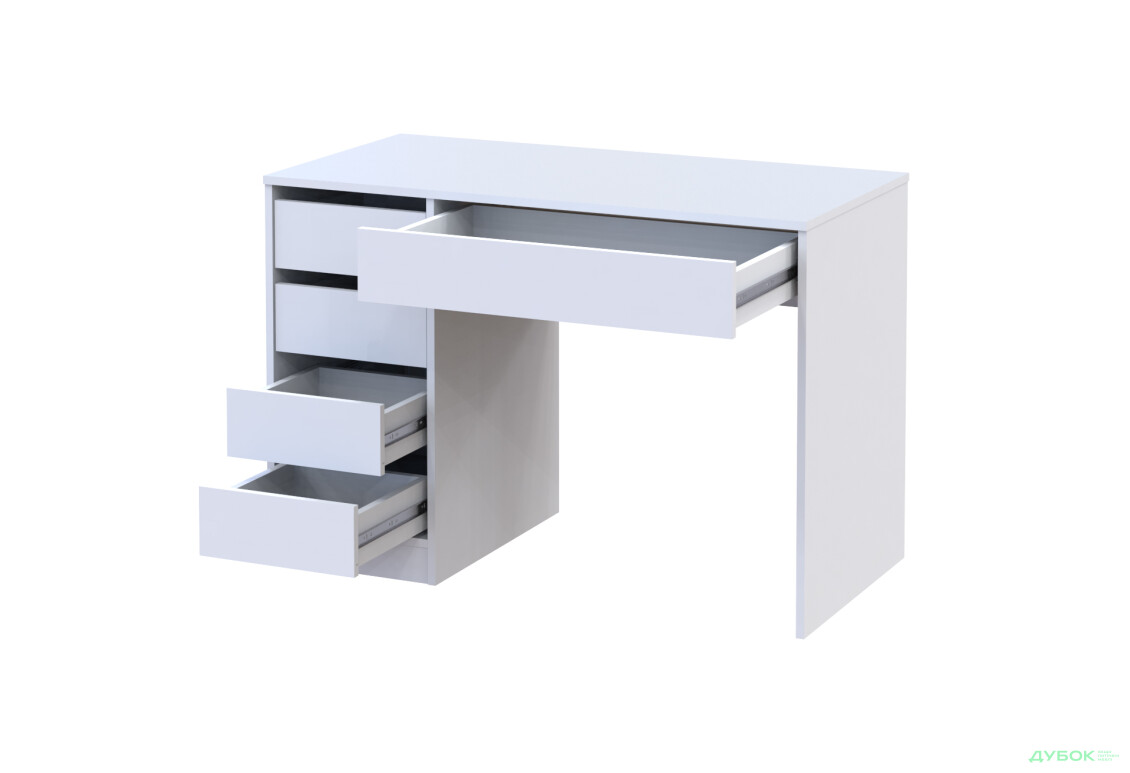 Зображення 3 - Стіл письмовий Kredens furniture Ерго / Ergo 110x55 см лівий з 5-ма шухлядами Білий