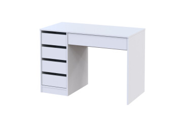 Стіл письмовий Kredens furniture Ерго / Ergo 110x55 см лівий з 5-ма шухлядами Білий