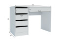Зображення 7 - Стіл письмовий Kredens furniture Ерго / Ergo 110x55 см лівий з 5-ма шухлядами Білий