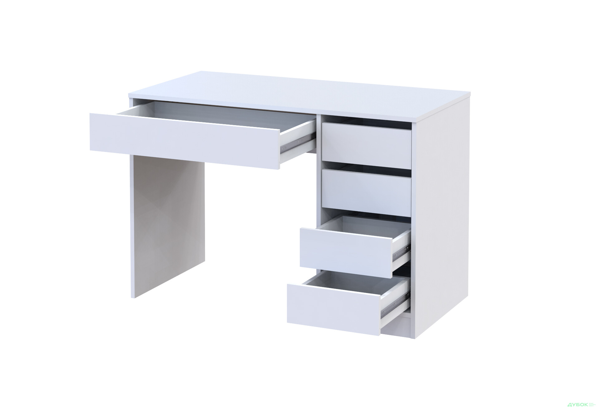 Стіл письмовий Kredens furniture Ерго / Ergo 110x55 см правий з 5-ма шухлядами Білий - Зображення 3 Зображення 3 - Стіл письмовий Kredens furniture Ерго / Ergo 110x55 см правий з 5-ма шухлядами Білий