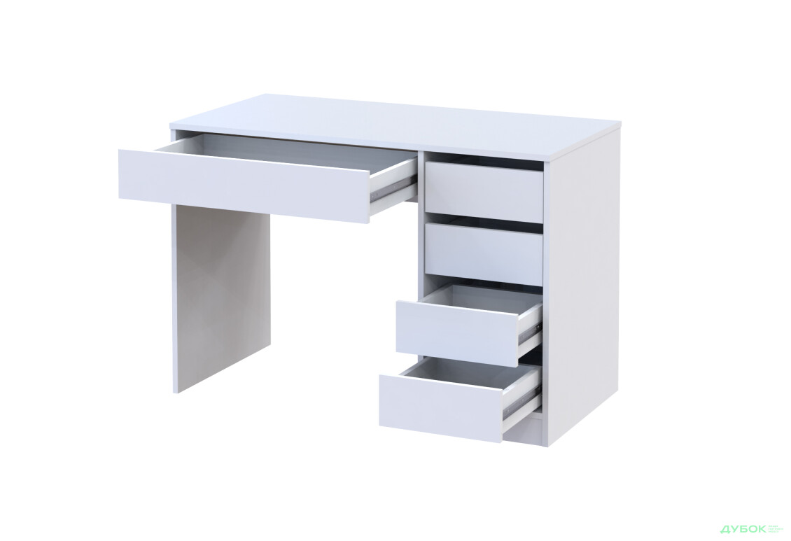 Зображення 3 - Стіл письмовий Kredens furniture Ерго / Ergo 110x55 см правий з 5-ма шухлядами Білий