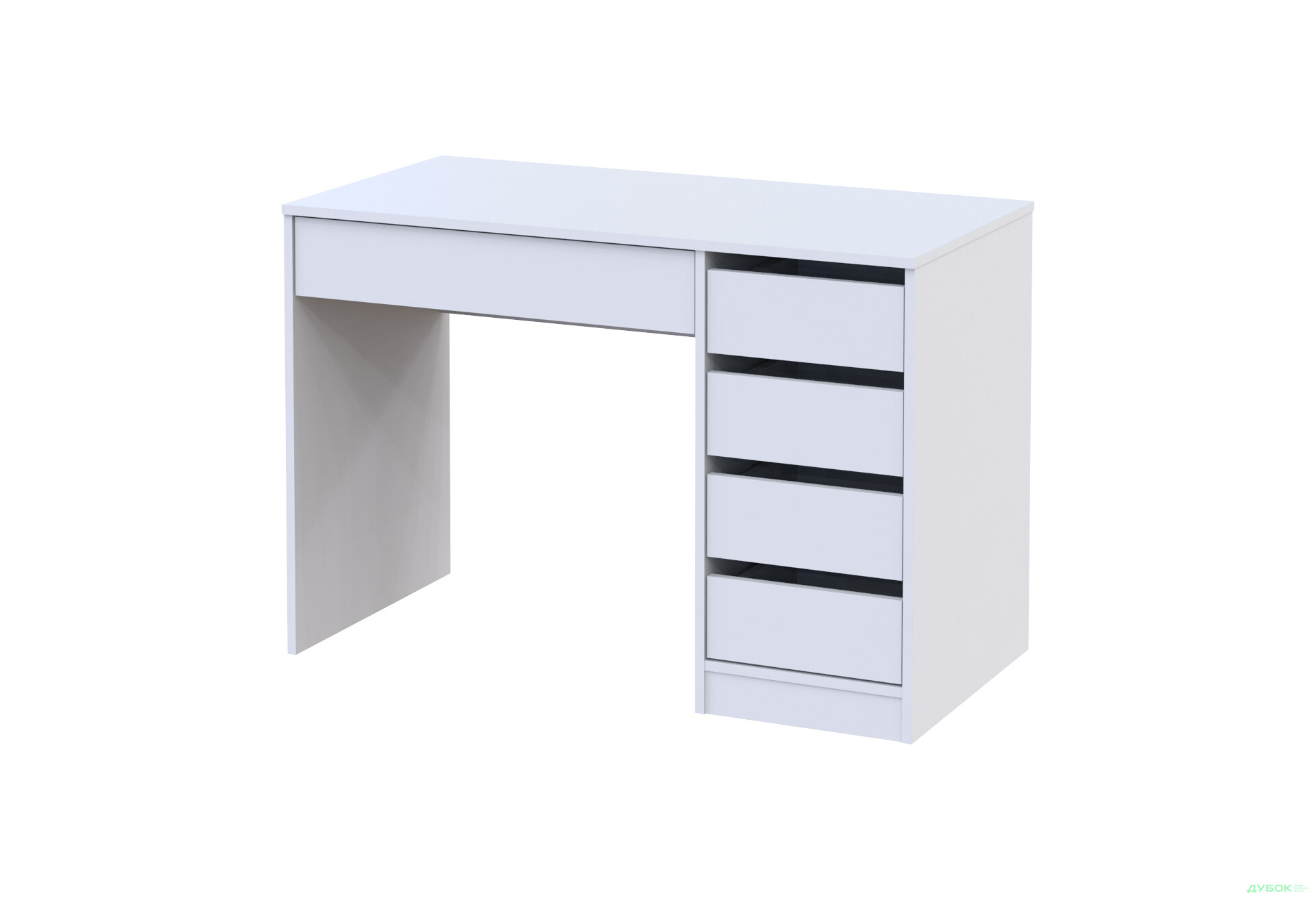 Стіл письмовий Kredens furniture Ерго / Ergo 110x55 см правий з 5-ма шухлядами Білий - Зображення 1 Зображення 1 - Стіл письмовий Kredens furniture Ерго / Ergo 110x55 см правий з 5-ма шухлядами Білий