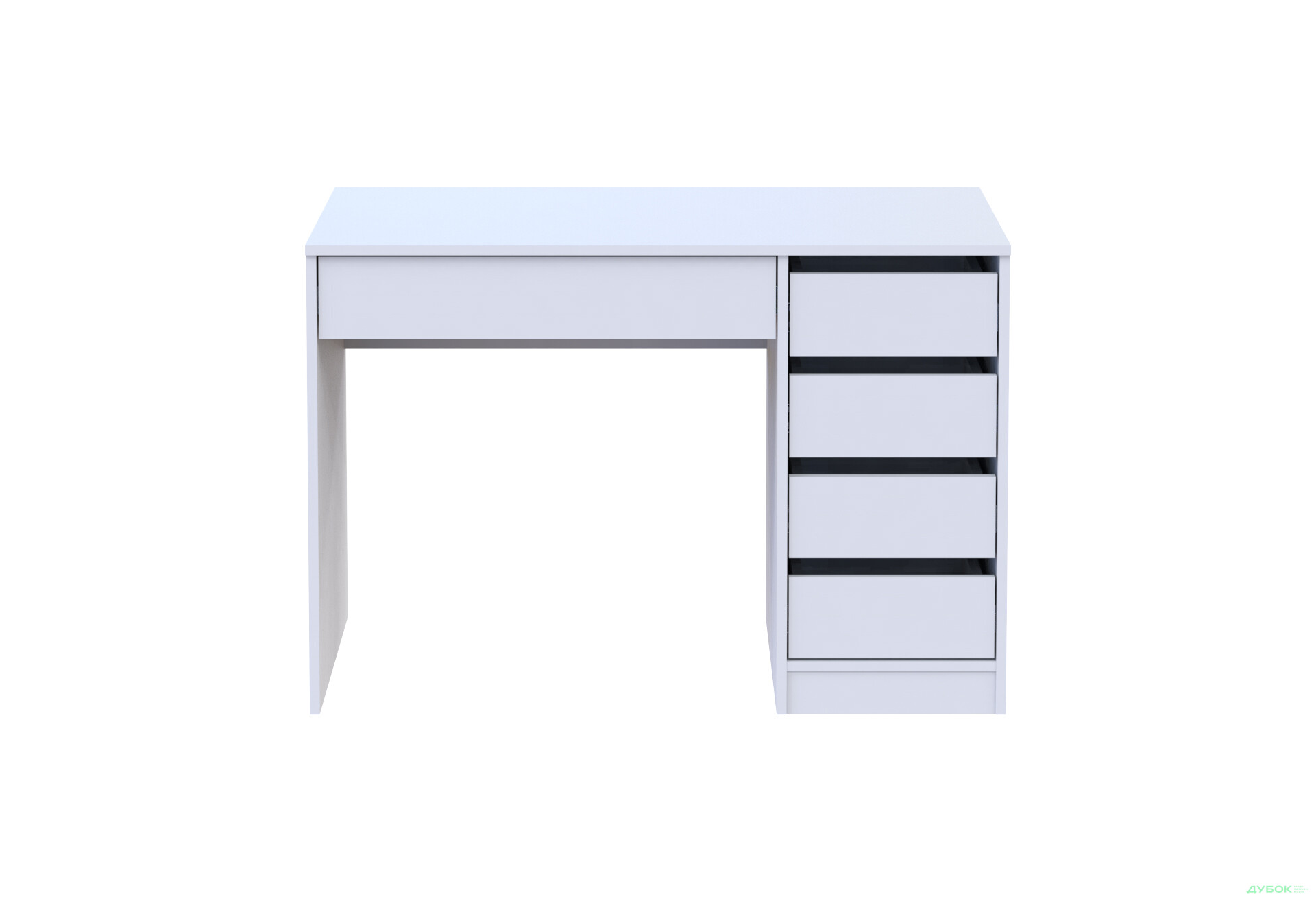 Зображення 4 - Стіл письмовий Kredens furniture Ерго / Ergo 110x55 см правий з 5-ма шухлядами Білий