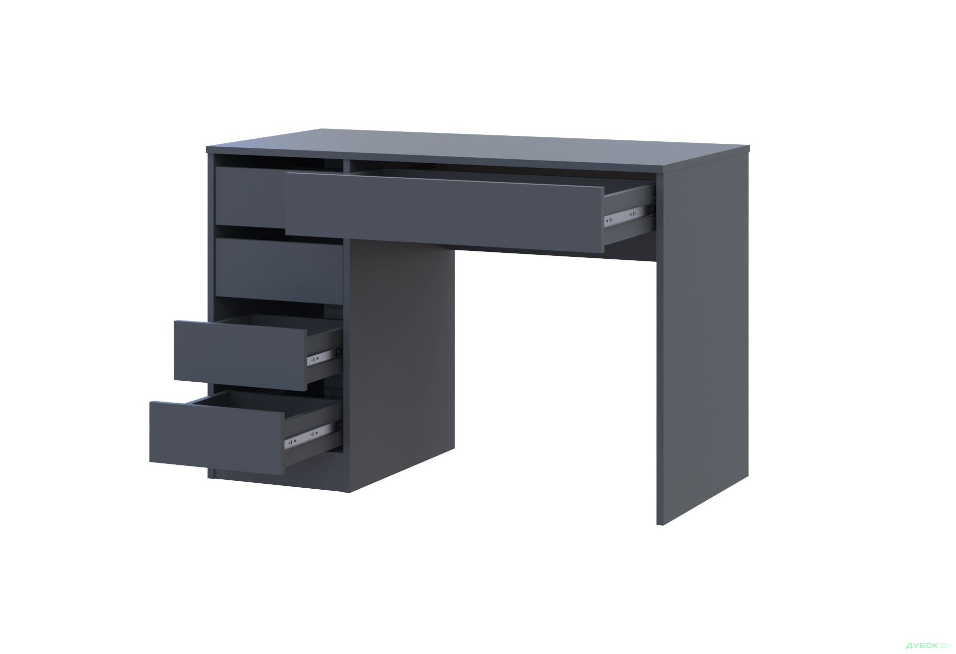 Зображення 3 - Стіл письмовий Kredens furniture Ерго / Ergo 110x55 см лівий з 5-ма шухлядами Графіт