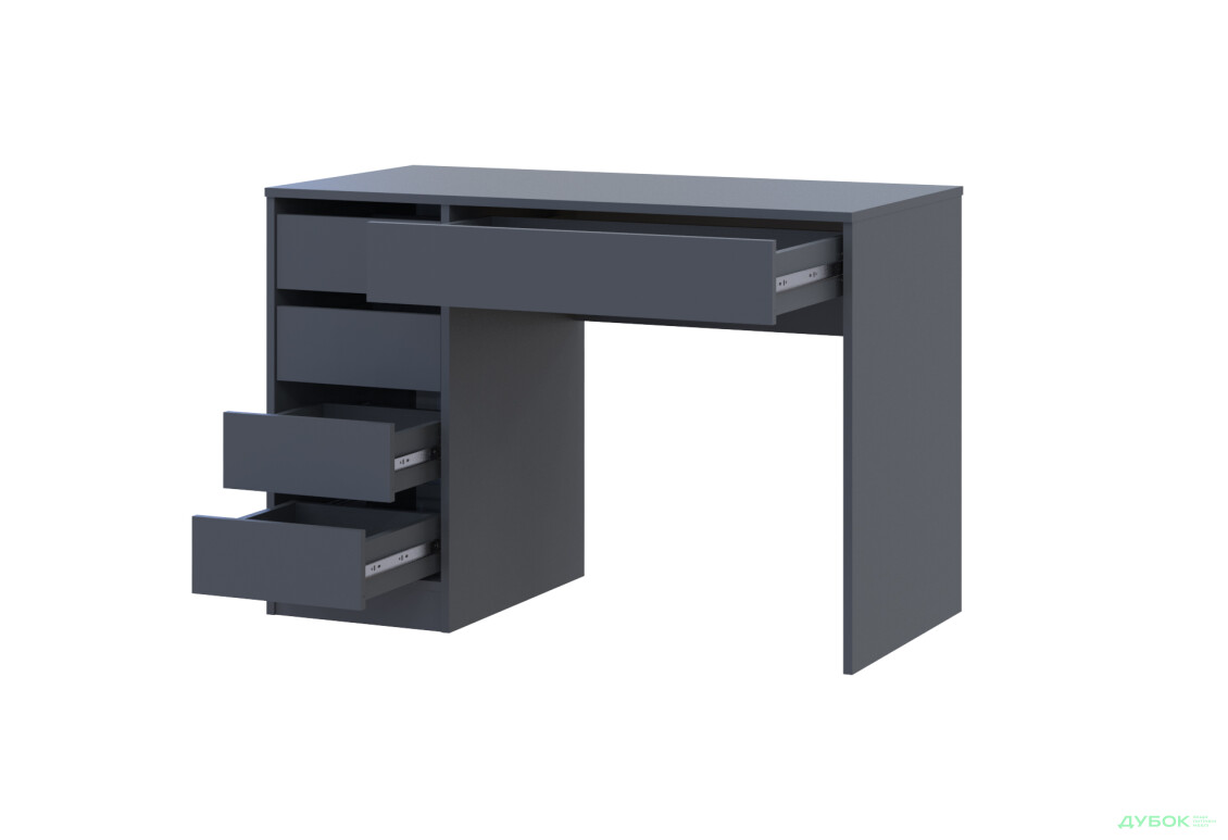 Зображення 3 - Стіл письмовий Kredens furniture Ерго / Ergo 110x55 см лівий з 5-ма шухлядами Графіт