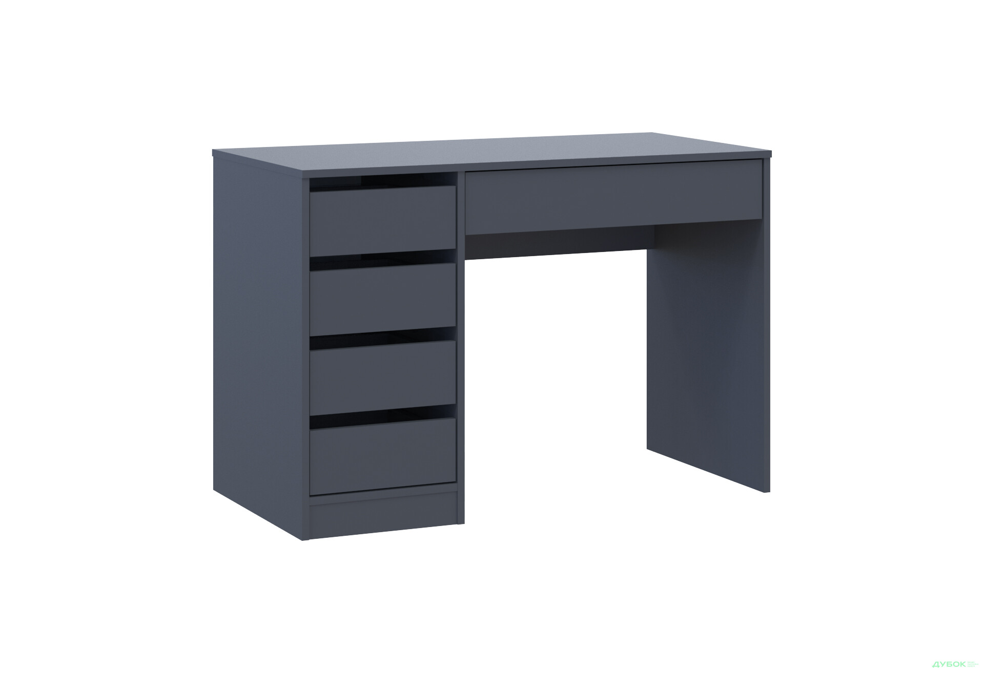 Зображення 5 - Стіл письмовий Kredens furniture Ерго / Ergo 110x55 см лівий з 5-ма шухлядами Графіт