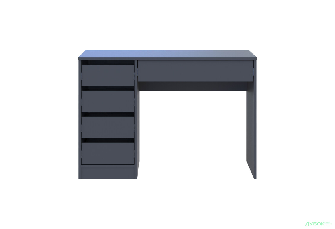Зображення 4 - Стіл письмовий Kredens furniture Ерго / Ergo 110x55 см лівий з 5-ма шухлядами Графіт