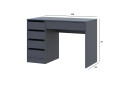 Зображення 7 - Стіл письмовий Kredens furniture Ерго / Ergo 110x55 см лівий з 5-ма шухлядами Графіт