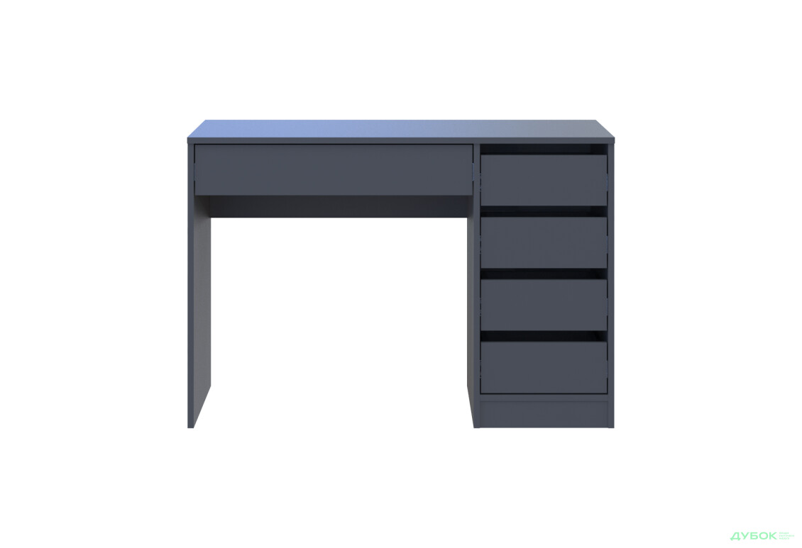 Зображення 4 - Стіл письмовий Kredens furniture Ерго / Ergo 110x55 см правий з 5-ма шухлядами Графіт