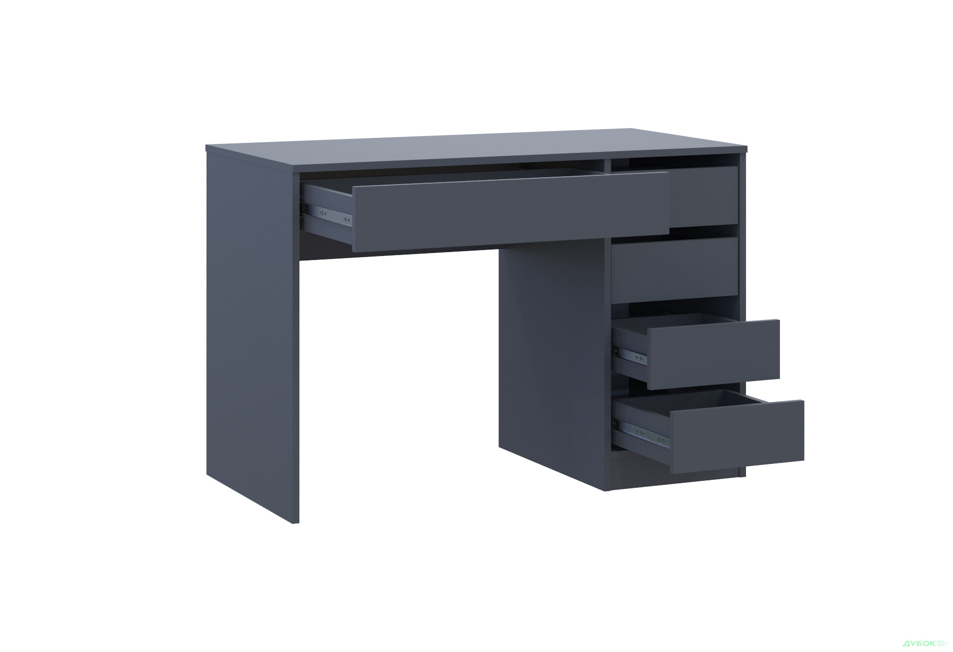 Зображення 6 - Стіл письмовий Kredens furniture Ерго / Ergo 110x55 см правий з 5-ма шухлядами Графіт