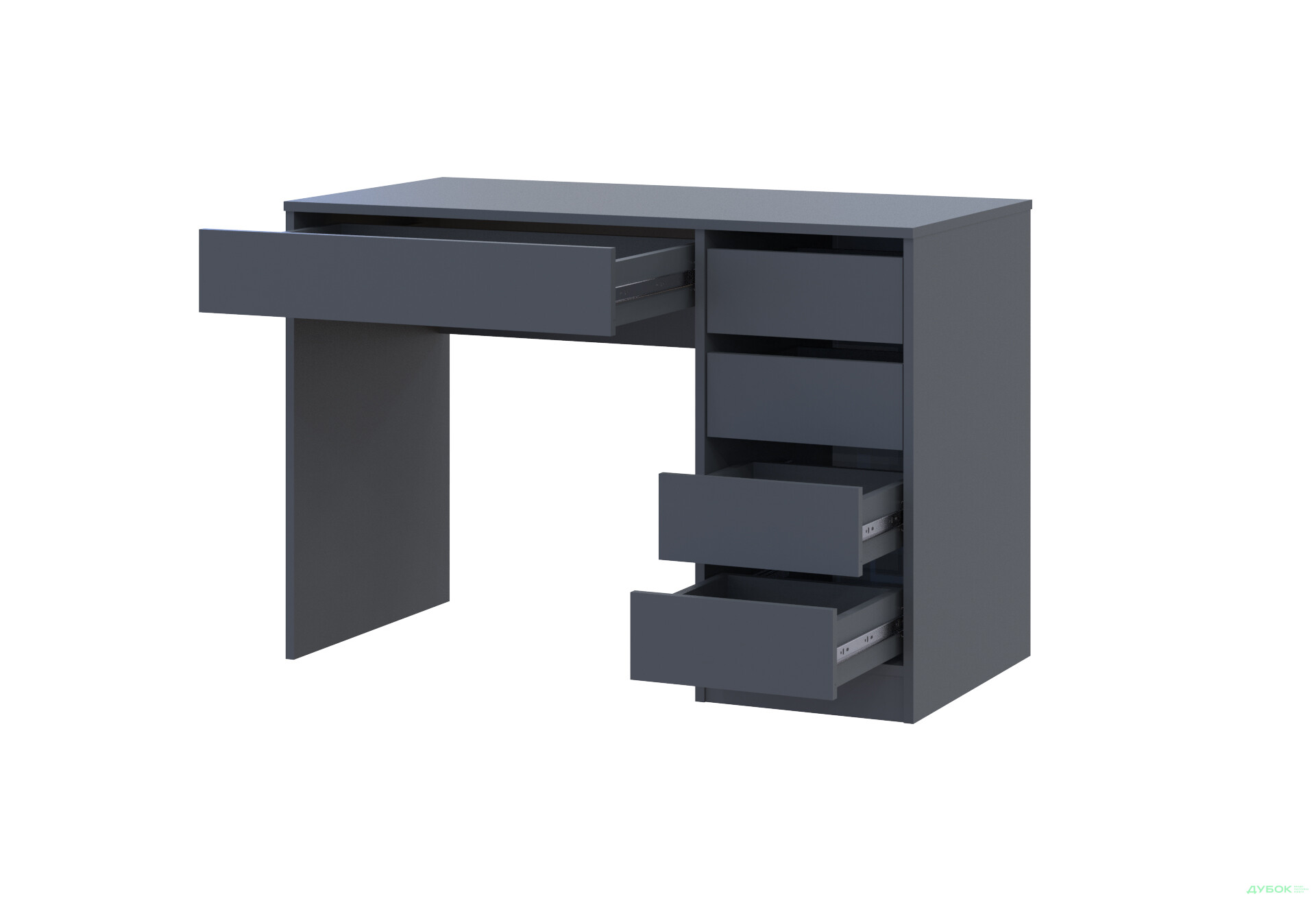 Зображення 3 - Стіл письмовий Kredens furniture Ерго / Ergo 110x55 см правий з 5-ма шухлядами Графіт