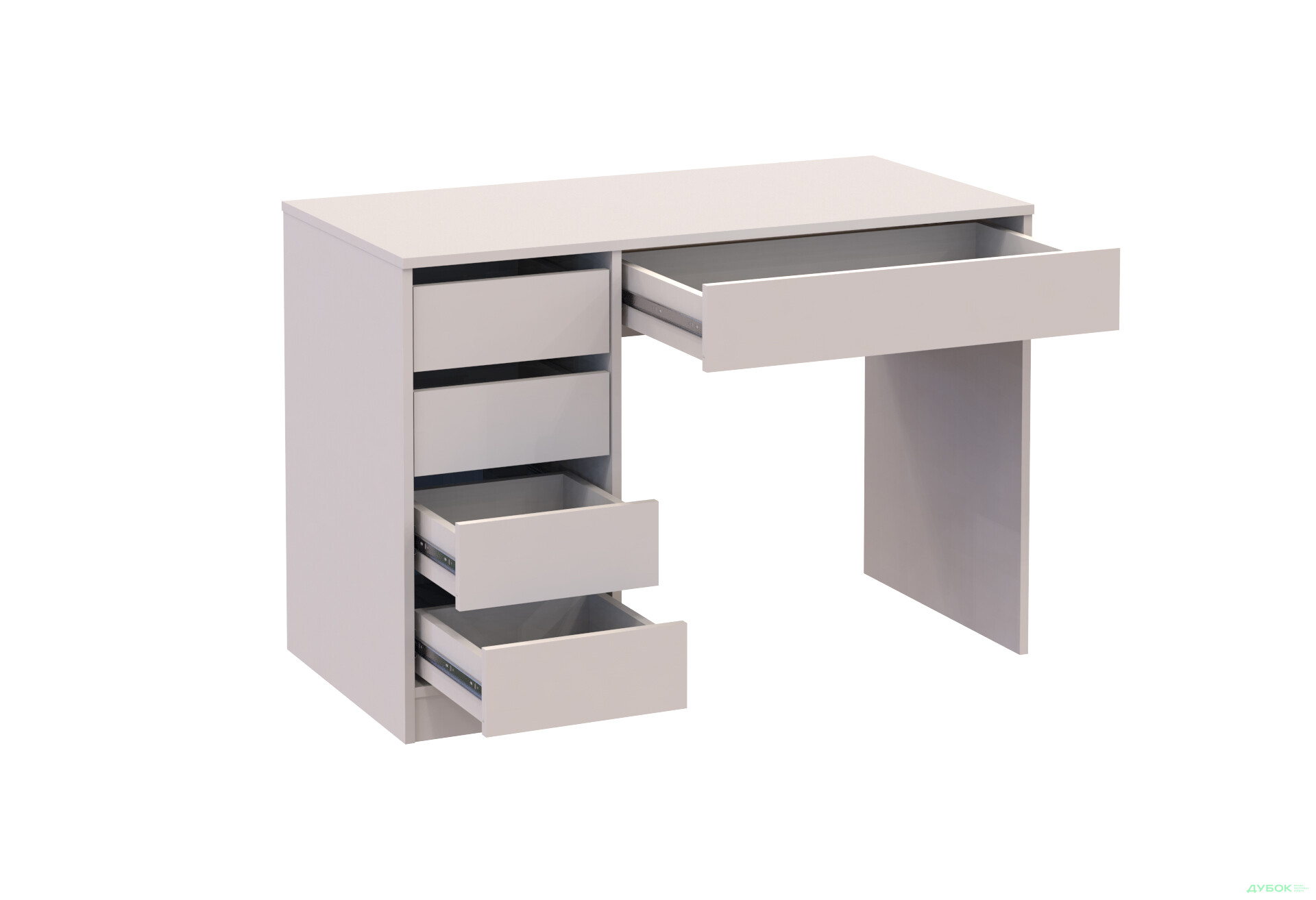 Зображення 6 - Стіл письмовий Kredens furniture Ерго / Ergo 110x55 см лівий з 5-ма шухлядами Кашемір