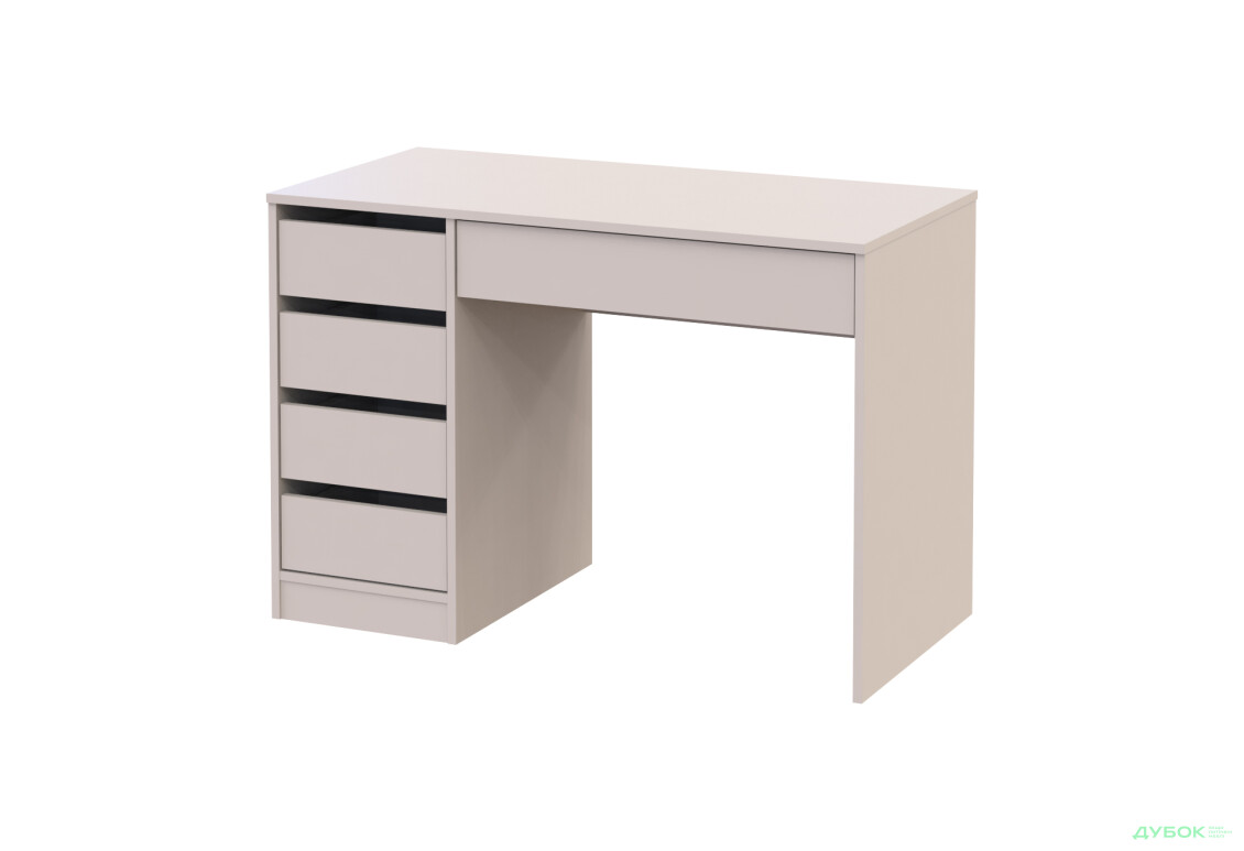 Стіл письмовий Kredens furniture Ерго / Ergo 110x55 см лівий з 5-ма шухлядами Кашемір