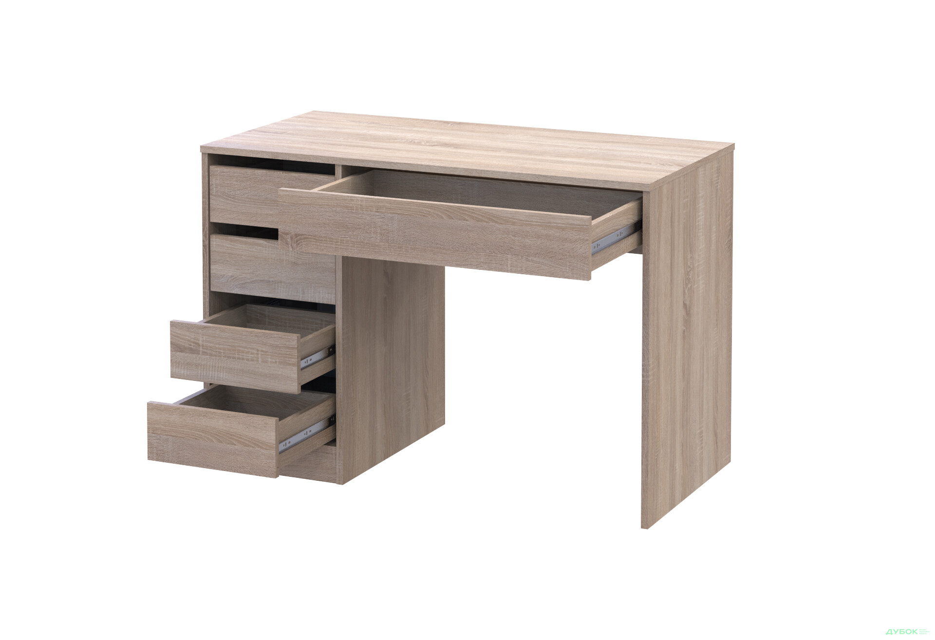 Зображення 3 - Стіл письмовий Kredens furniture Ерго / Ergo 110x55 см лівий з 5-ма шухлядами Дуб сонома