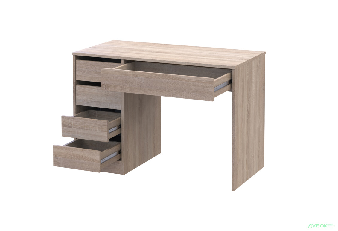 Стіл письмовий Kredens furniture Ерго / Ergo 110x55 см лівий з 5-ма шухлядами Дуб сонома - Зображення 3 Зображення 3 - Стіл письмовий Kredens furniture Ерго / Ergo 110x55 см лівий з 5-ма шухлядами Дуб сонома