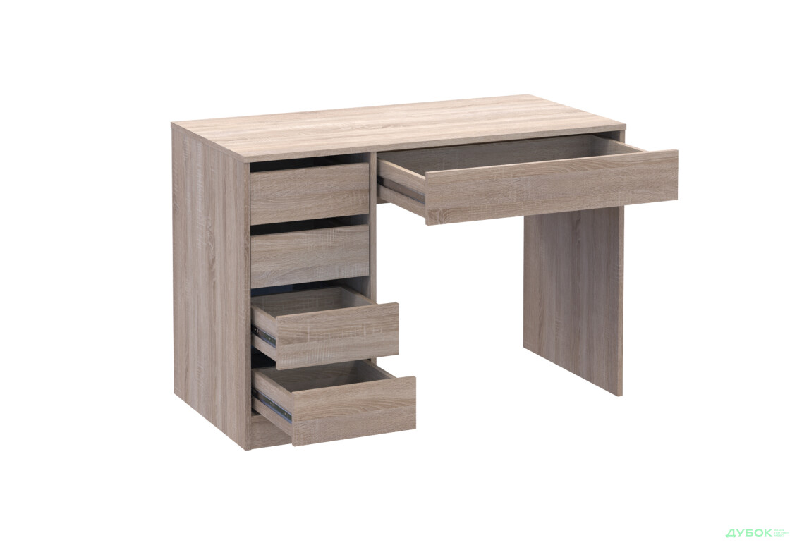 Стіл письмовий Kredens furniture Ерго / Ergo 110x55 см лівий з 5-ма шухлядами Дуб сонома - Зображення 6 Зображення 6 - Стіл письмовий Kredens furniture Ерго / Ergo 110x55 см лівий з 5-ма шухлядами Дуб сонома