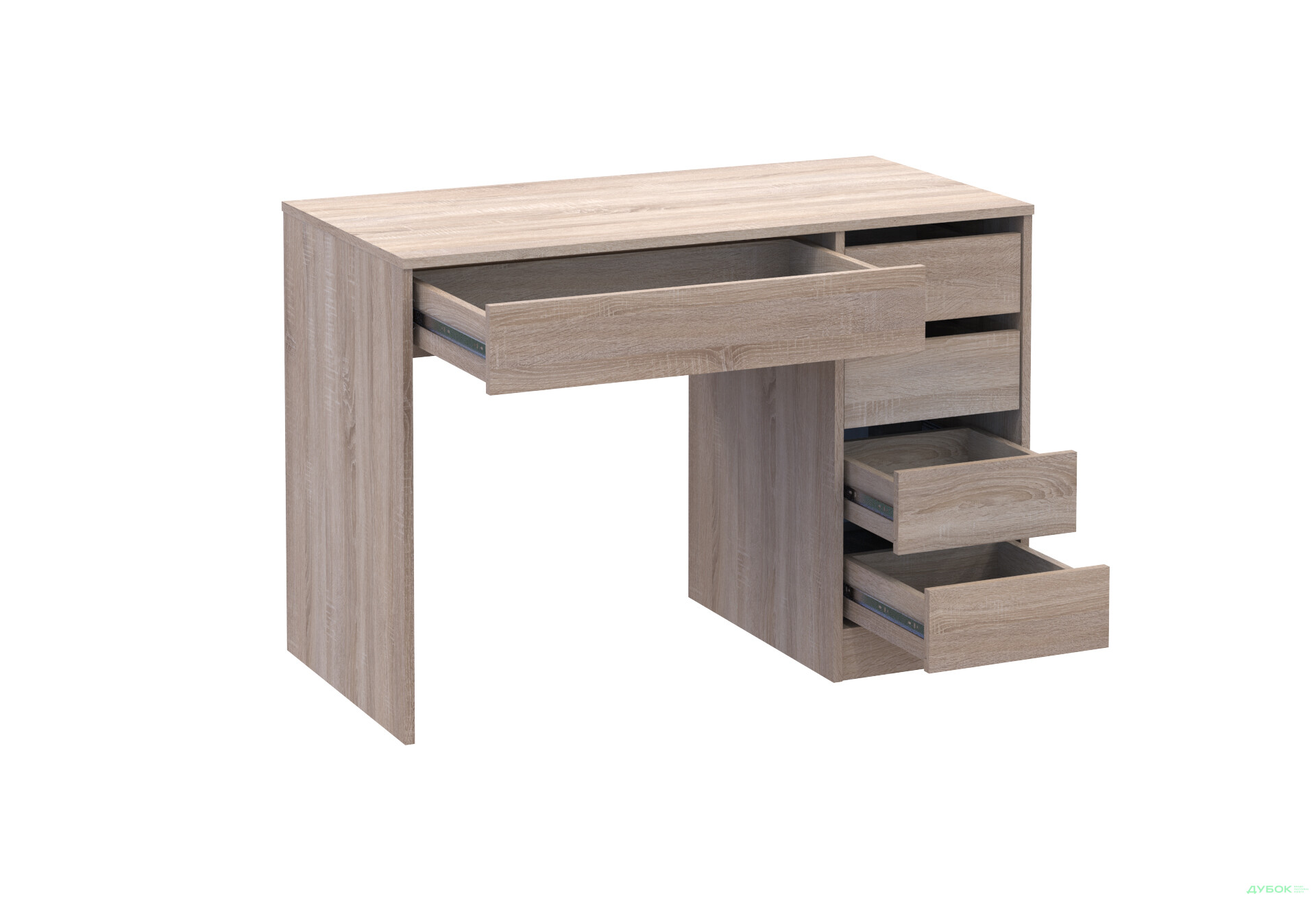 Зображення 6 - Стіл письмовий Kredens furniture Ерго / Ergo 110x55 см правий з 5-ма шухлядами Дуб сонома