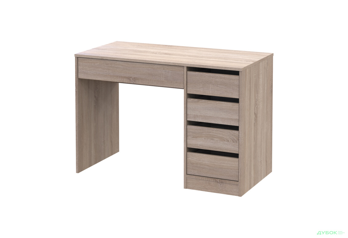 Стіл письмовий Kredens furniture Ерго / Ergo 110x55 см правий з 5-ма шухлядами Дуб сонома