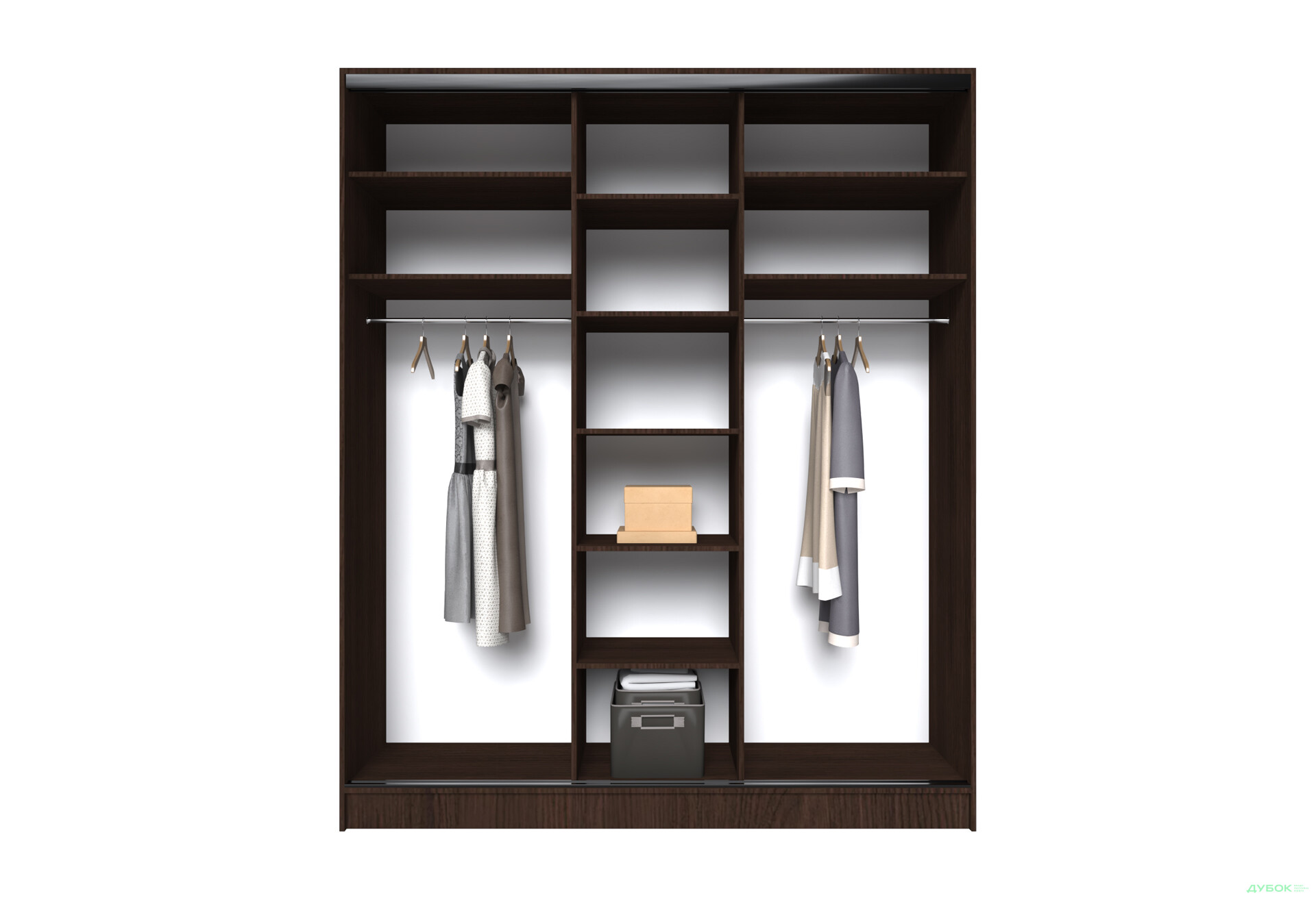 Шафа-купе MebelStar 3-дверна 2000х2400х600 з дзеркалом, венге - Зображення 5 Зображення 5 - Шафа-купе MebelStar 3-дверна 2000х2400х600 з дзеркалом, венге
