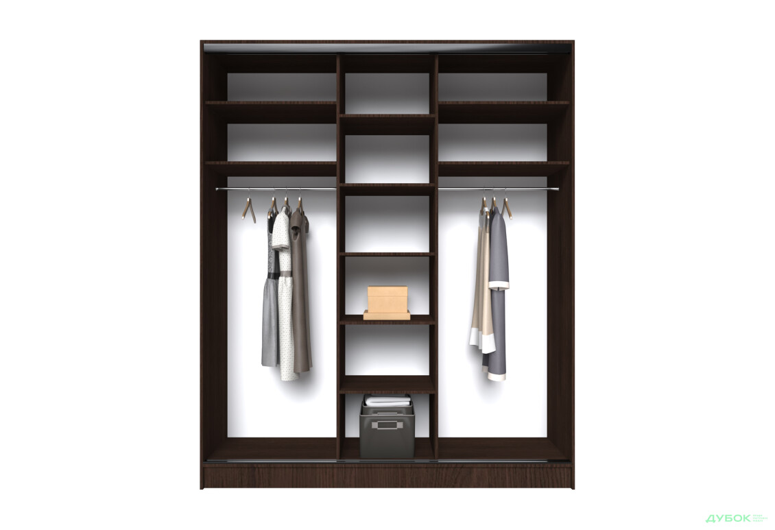 Шафа-купе MebelStar 3-дверна 2000х2400х600 з дзеркалом, венге - Зображення 5 Зображення 5 - Шафа-купе MebelStar 3-дверна 2000х2400х600 з дзеркалом, венге