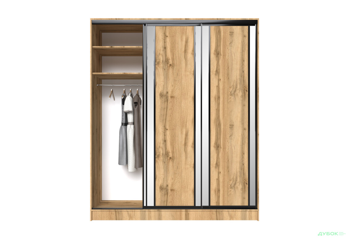 Шафа-купе MebelStar 3-дверна 2000х2100х600 фасади смуга, дуб тахо - Зображення 4 Зображення 4 - Шафа-купе MebelStar 3-дверна 2000х2100х600 фасади смуга, дуб тахо