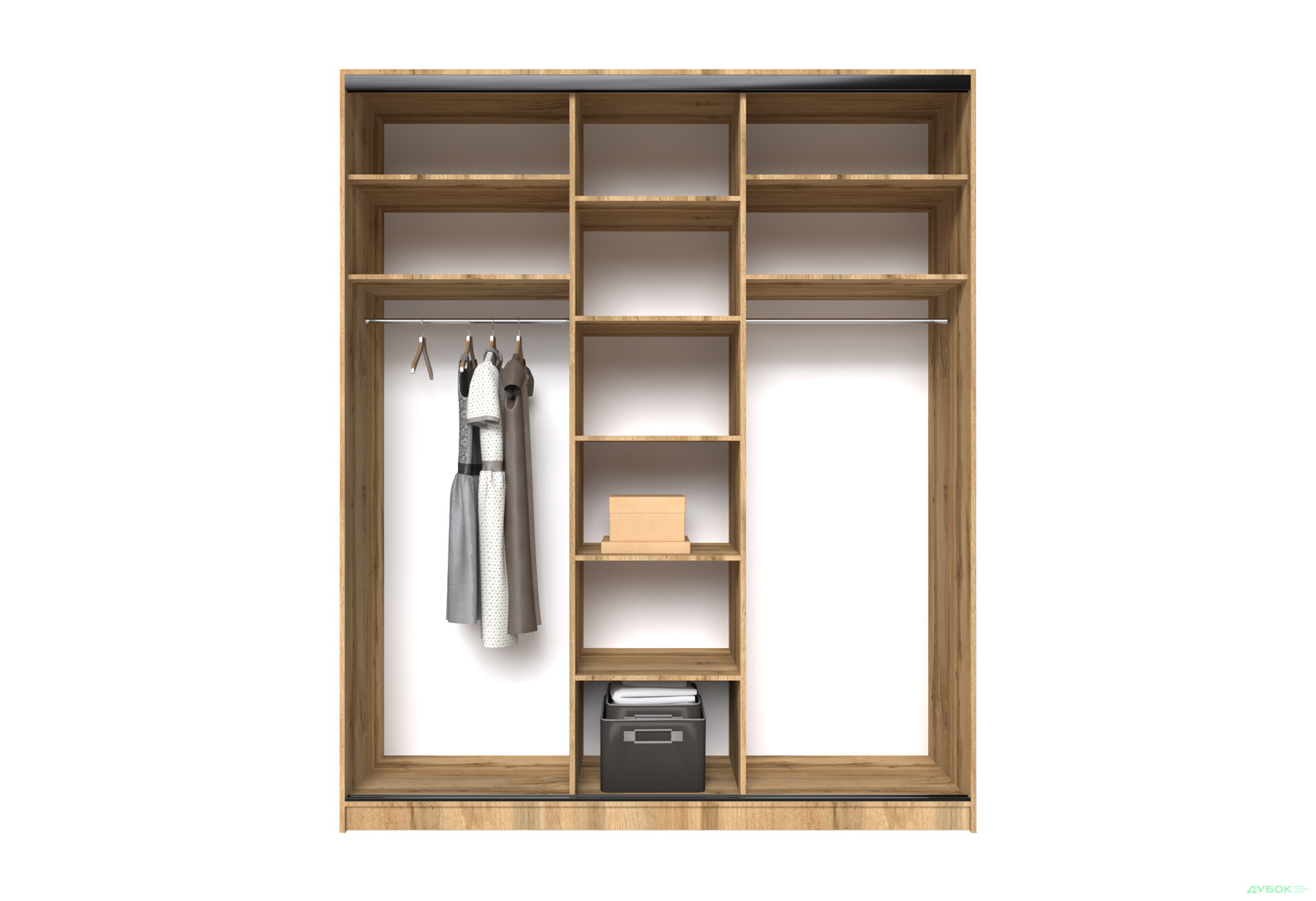 Шафа-купе MebelStar 3-дверна 2000х2100х600 фасади смуга, дуб тахо - Зображення 5 Зображення 5 - Шафа-купе MebelStar 3-дверна 2000х2100х600 фасади смуга, дуб тахо