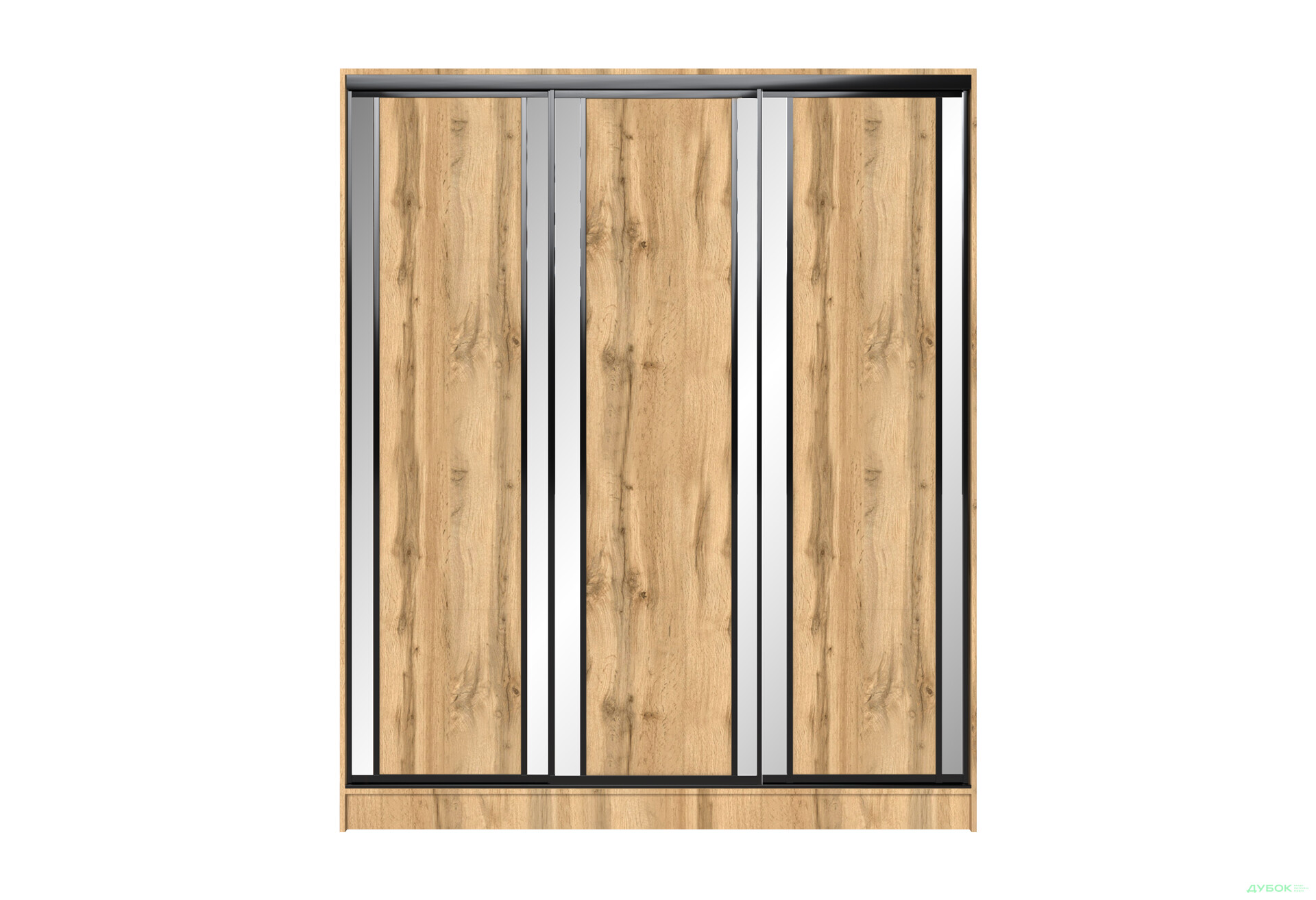 Шафа-купе MebelStar 3-дверна 2000х2100х600 фасади смуга, дуб тахо - Зображення 3 Зображення 3 - Шафа-купе MebelStar 3-дверна 2000х2100х600 фасади смуга, дуб тахо