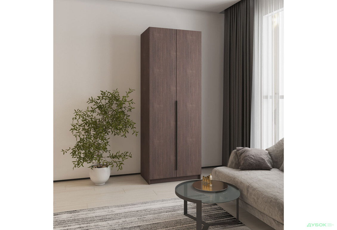 Шкаф Мебель Стар Оскар 2-дверный 80 см Дуб ристрето - Изображение 2 Изображение 2 - Шкаф Мебель Стар Оскар 2-дверный 80 см Дуб ристрето