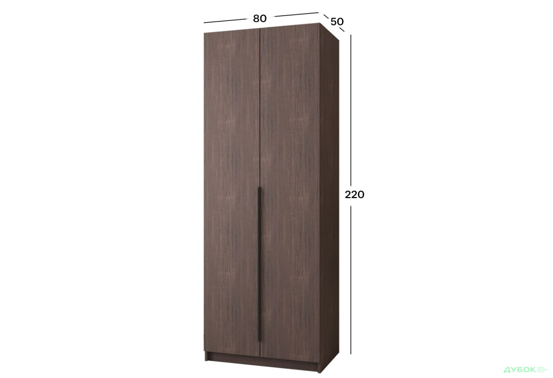 Шкаф Мебель Стар Оскар 2-дверный 80 см Дуб ристрето - Изображение 4 Изображение 4 - Шкаф Мебель Стар Оскар 2-дверный 80 см Дуб ристрето