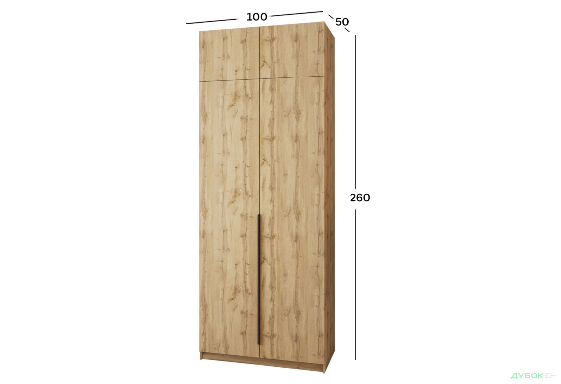 Шкаф Мебель Стар Оскар 2-дверный с антресолью 100 см Дуб тахо - Изображение 4 Изображение 4 - Шкаф Мебель Стар Оскар 2-дверный с антресолью 100 см Дуб тахо