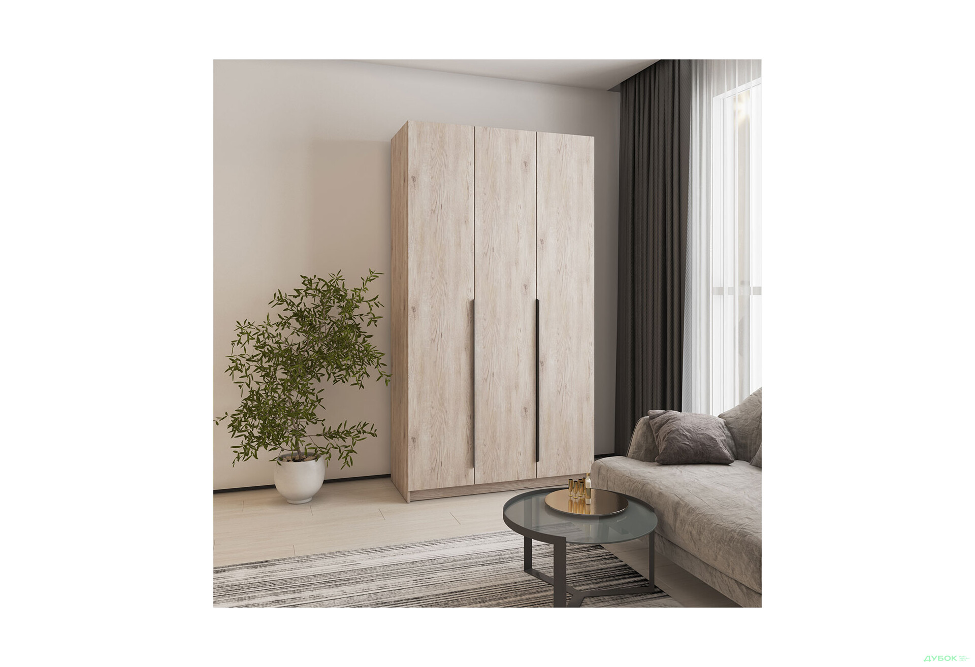 Шкаф Мебель Стар Оскар 3-дверный с ящиками 120 см Аляска серая - Изображение 2 Изображение 2 - Шкаф Мебель Стар Оскар 3-дверный с ящиками 120 см Аляска серая