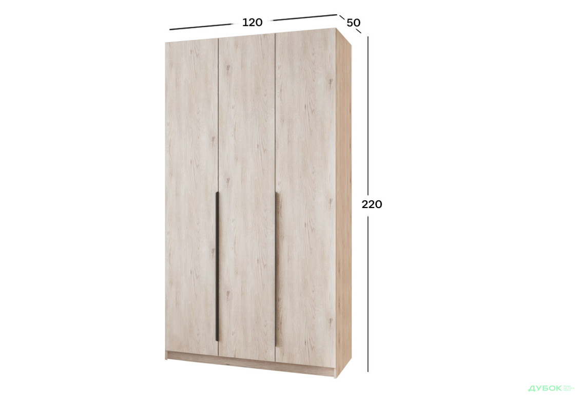 Шкаф Мебель Стар Оскар 3-дверный с ящиками 120 см Аляска серая - Изображение 4 Изображение 4 - Шкаф Мебель Стар Оскар 3-дверный с ящиками 120 см Аляска серая