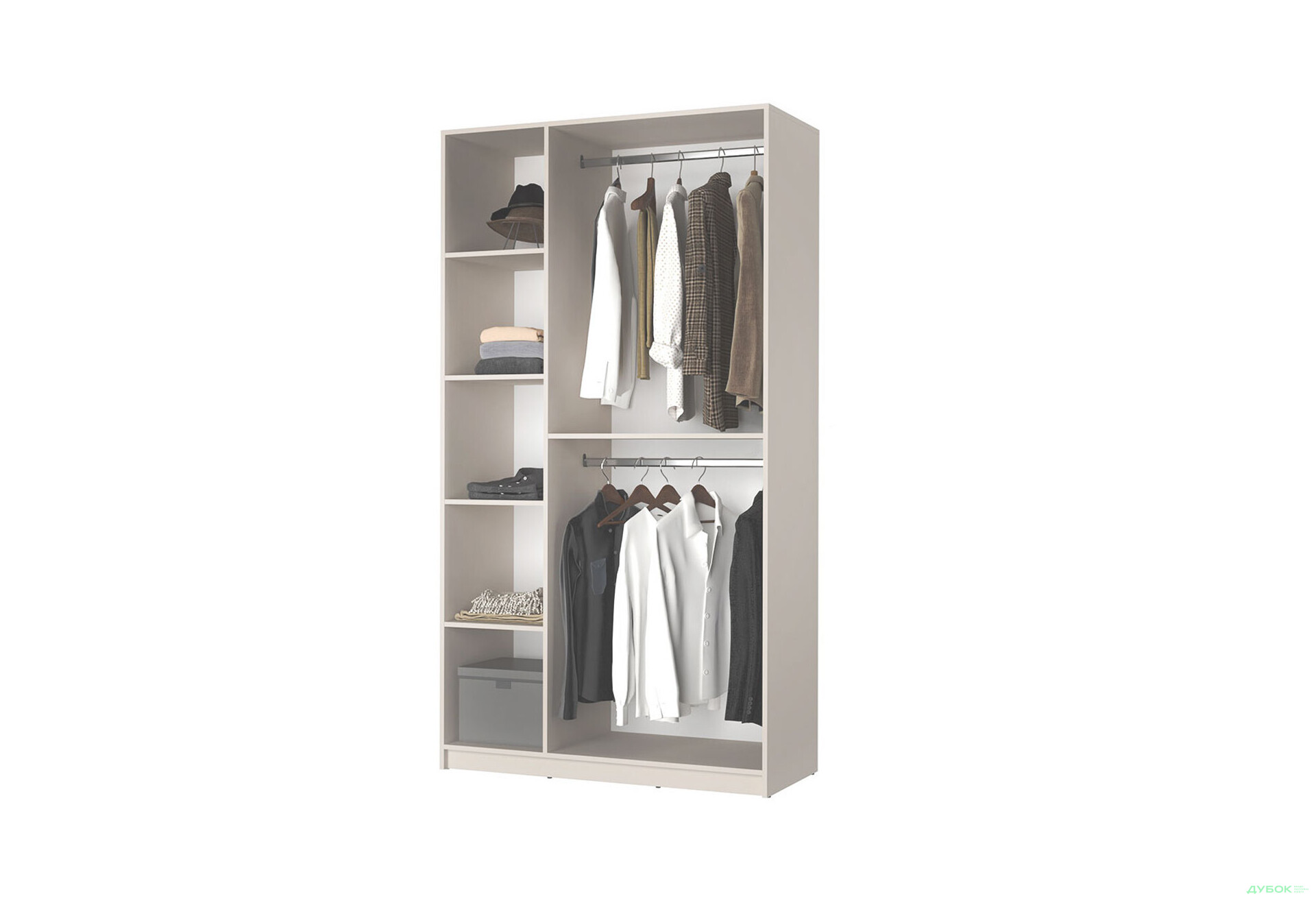 Шафа MebelStar Оскар 3-дверна зі штангами 120 см Антрацит - Зображення 5 Зображення 5 - Шафа MebelStar Оскар 3-дверна зі штангами 120 см Антрацит