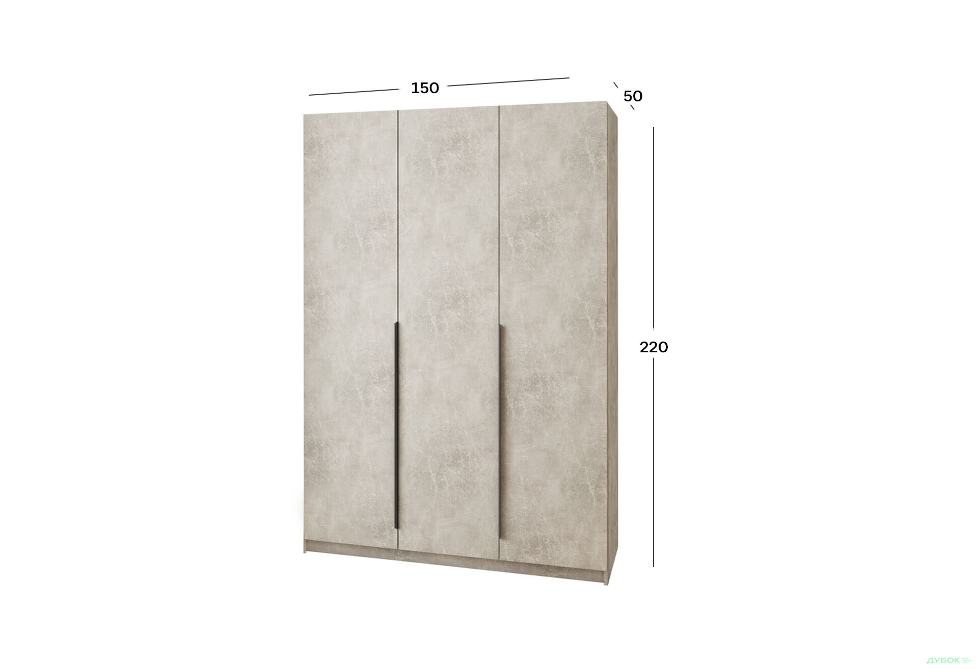 Изображение 4 - Шкаф Мебель Стар Оскар 3-дверный 150 см Бетон