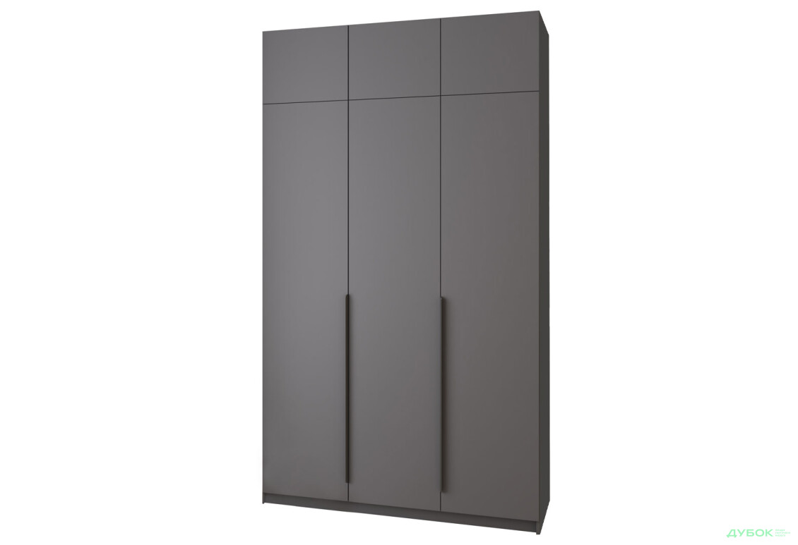 Шафа MebelStar Оскар 3-дверна з антресоллю 150 см Антрацит - Зображення 1 Зображення 1 - Шафа MebelStar Оскар 3-дверна з антресоллю 150 см Антрацит