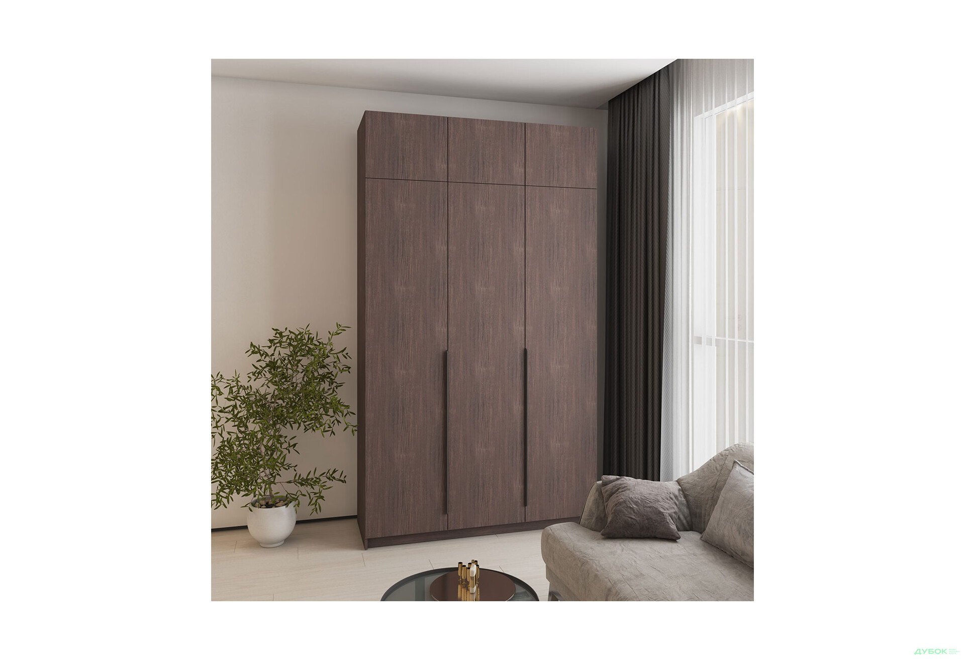 Шкаф Мебель Стар Оскар 3-дверный с антресолью 150 см Дуб ристрето - Изображение 2 Изображение 2 - Шкаф Мебель Стар Оскар 3-дверный с антресолью 150 см Дуб ристрето