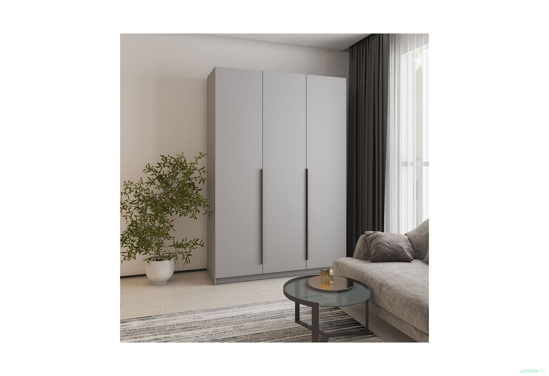 Шафа MebelStar Оскар 3-дверна з шухлядами 150 см Сіра мишка - Зображення 2 Зображення 2 - Шафа MebelStar Оскар 3-дверна з шухлядами 150 см Сіра мишка