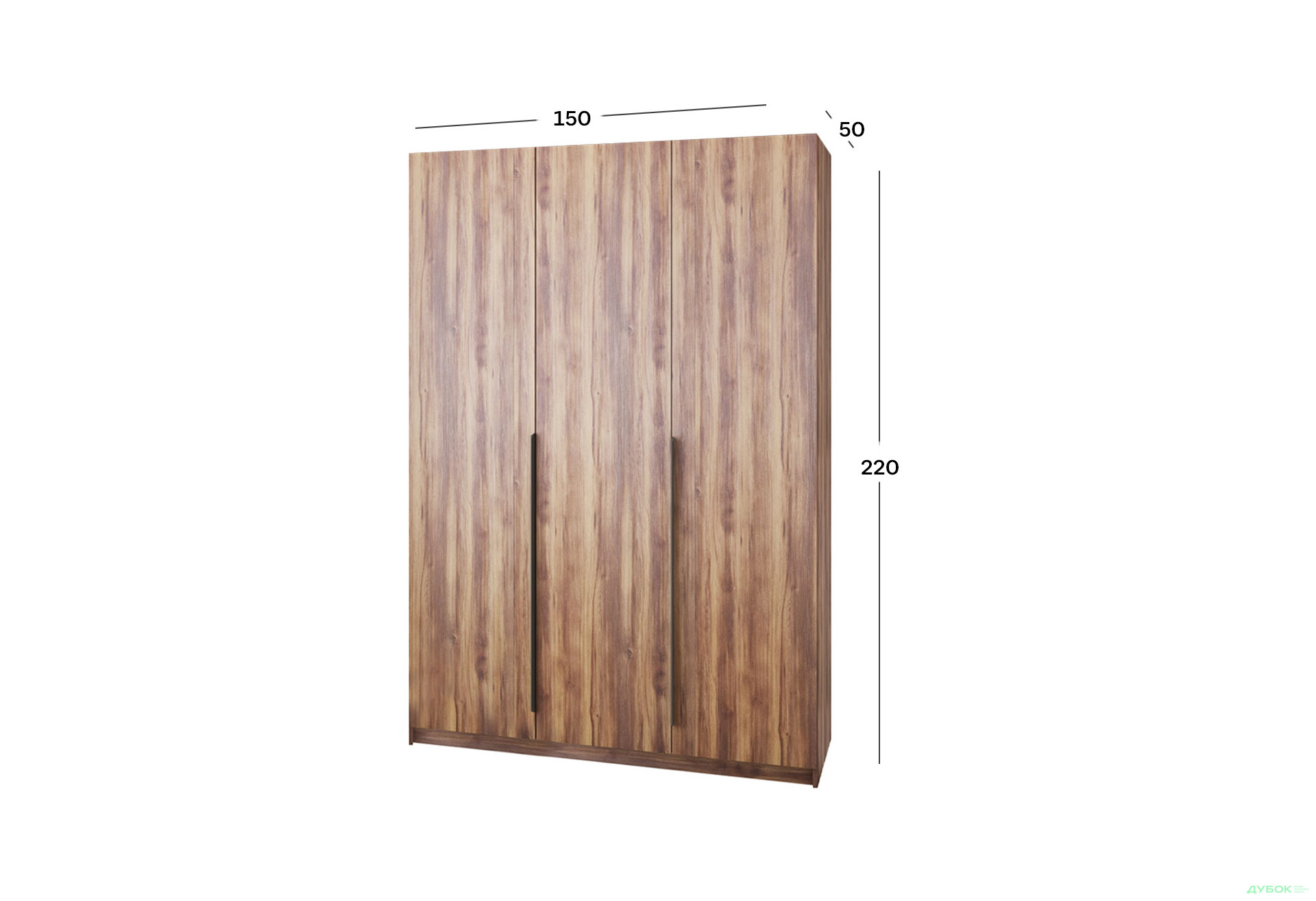 Шкаф Мебель Стар Оскар 3-дверный с ящиками 150 см Дуб бурштиновий - Изображение 4 Изображение 4 - Шкаф Мебель Стар Оскар 3-дверный с ящиками 150 см Дуб бурштиновий