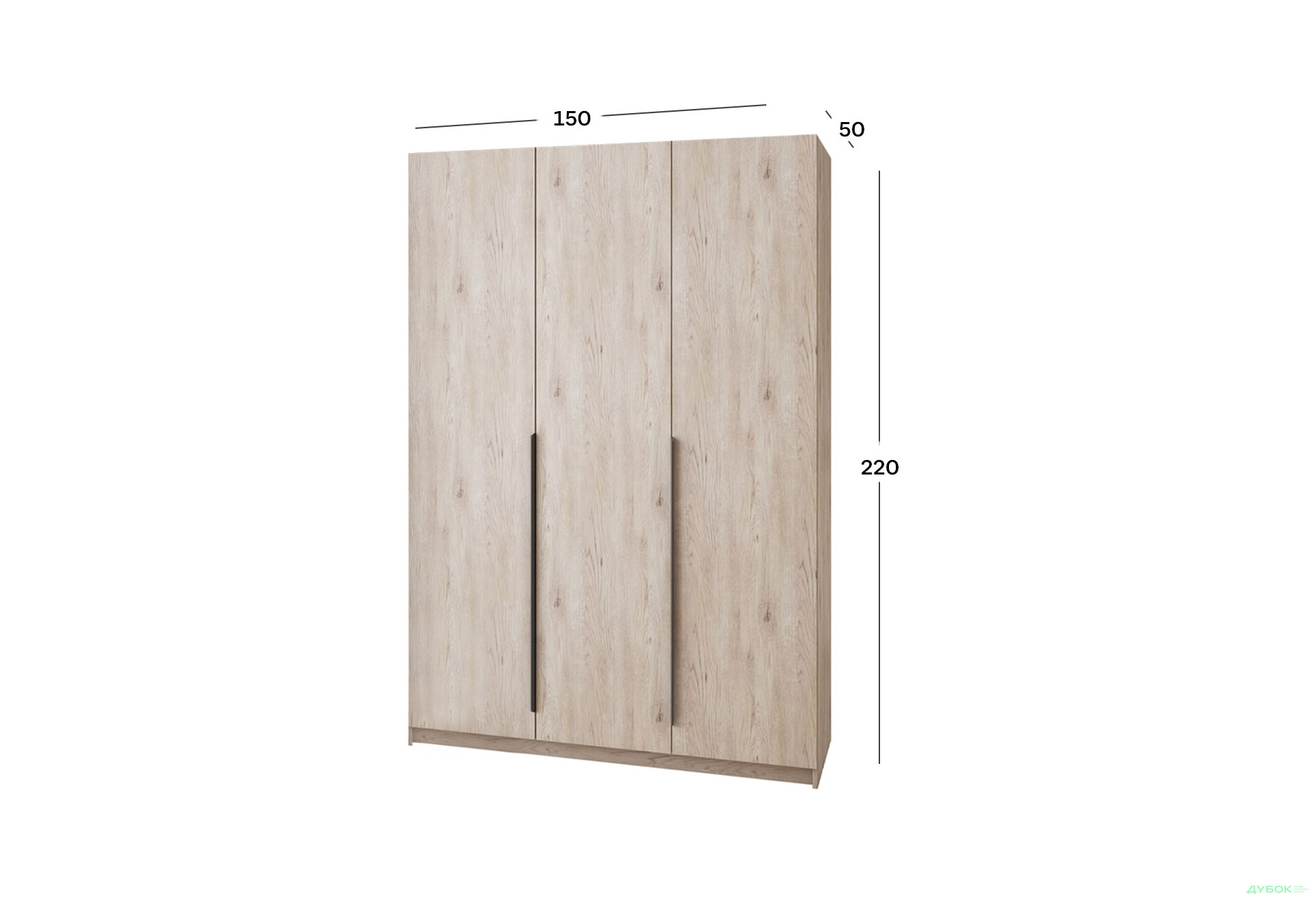 Шафа MebelStar Оскар 3-дверна з шухлядами 150 см Аляска сіра - Зображення 4 Зображення 4 - Шафа MebelStar Оскар 3-дверна з шухлядами 150 см Аляска сіра