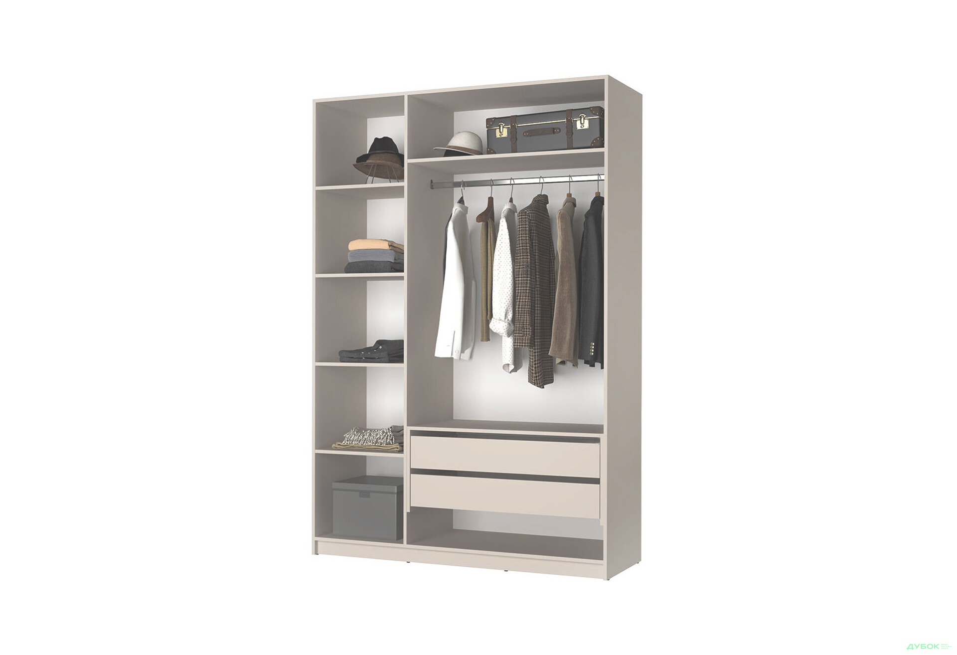 Шафа MebelStar Оскар 3-дверна з антресоллю та шухлядами 150 см Дуб бурштиновий - Зображення 5 Зображення 5 - Шафа MebelStar Оскар 3-дверна з антресоллю та шухлядами 150 см Дуб бурштиновий