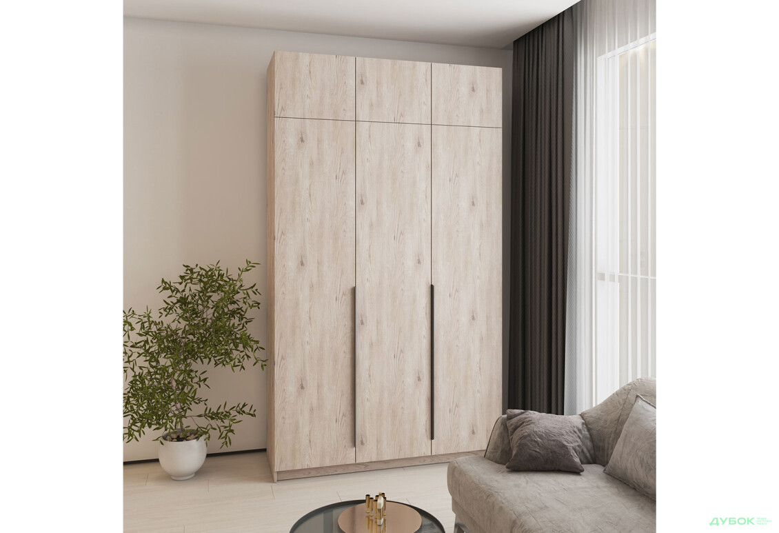 Шкаф Мебель Стар Оскар 3-дверный с антресолью и ящиками 150 см Аляска серая - Изображение 2 Изображение 2 - Шкаф Мебель Стар Оскар 3-дверный с антресолью и ящиками 150 см Аляска серая