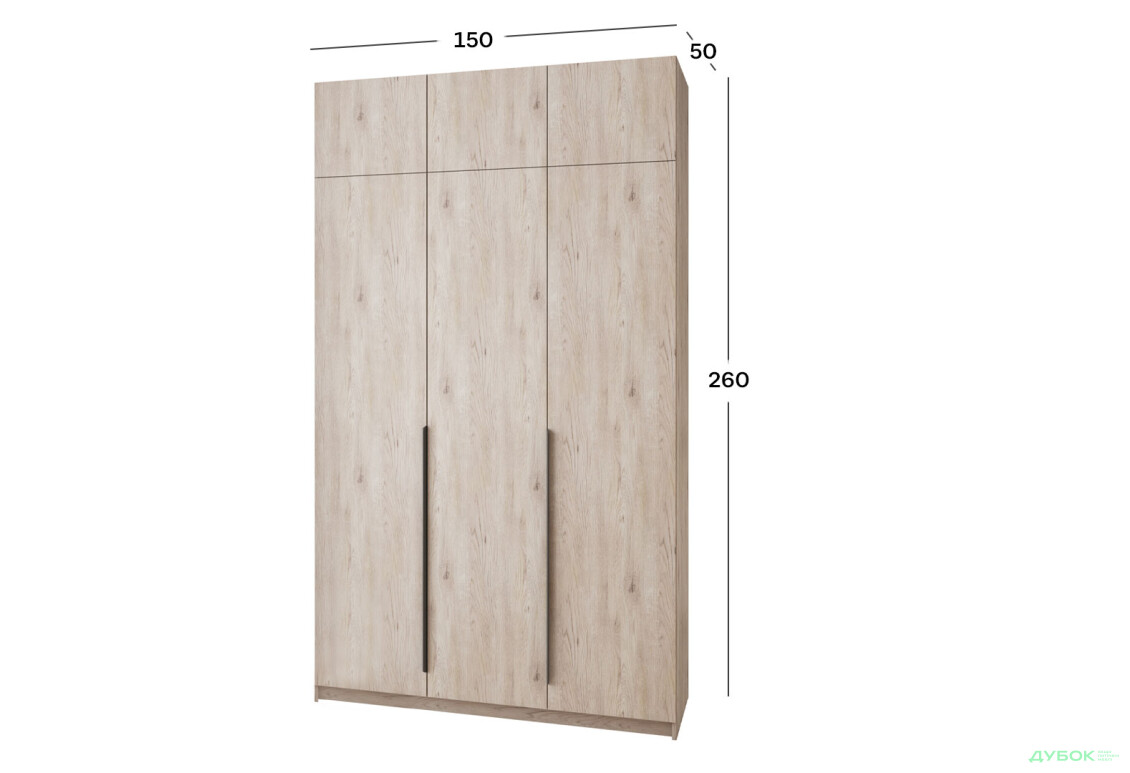 Шкаф Мебель Стар Оскар 3-дверный с антресолью и ящиками 150 см Аляска серая - Изображение 4 Изображение 4 - Шкаф Мебель Стар Оскар 3-дверный с антресолью и ящиками 150 см Аляска серая