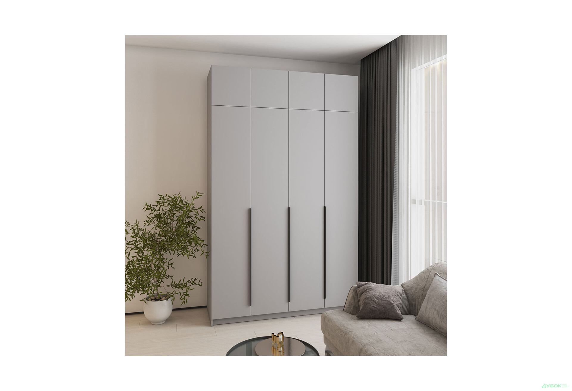 Шкаф Мебель Стар Оскар 4-дверный с антресолью 160 см Серая мышка - Изображение 2 Изображение 2 - Шкаф Мебель Стар Оскар 4-дверный с антресолью 160 см Серая мышка