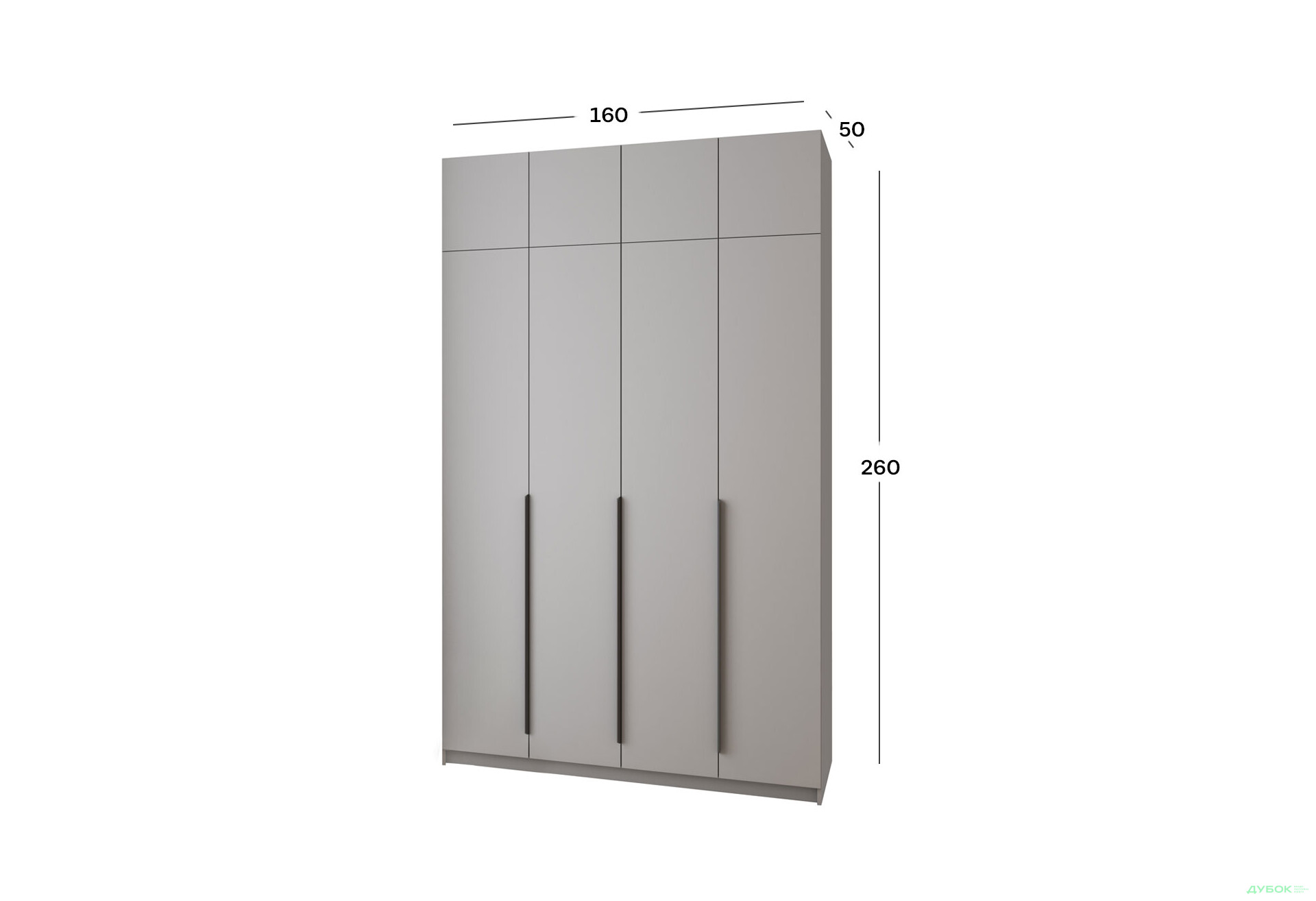 Шкаф Мебель Стар Оскар 4-дверный с антресолью 160 см Серая мышка - Изображение 4 Изображение 4 - Шкаф Мебель Стар Оскар 4-дверный с антресолью 160 см Серая мышка