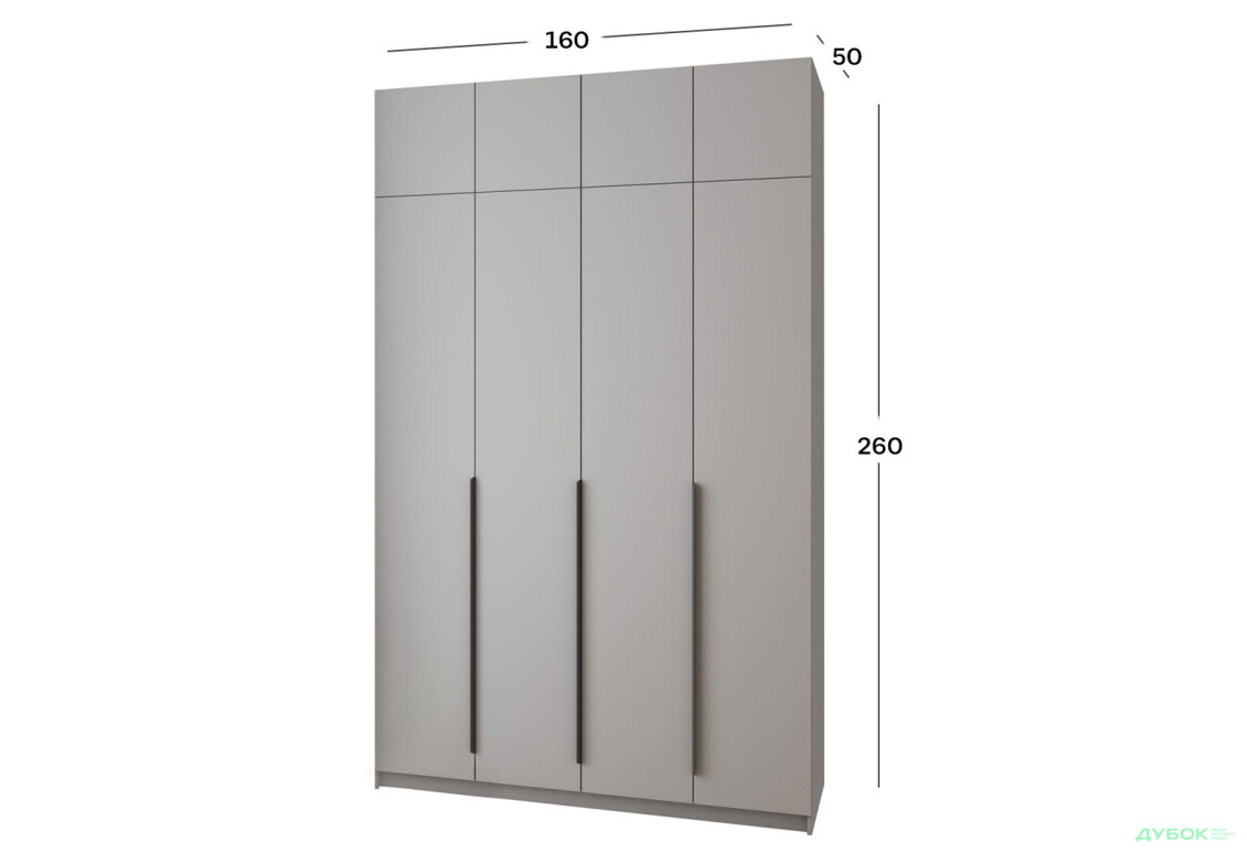 Шкаф Мебель Стар Оскар 4-дверный с антресолью 160 см Серая мышка - Изображение 4 Изображение 4 - Шкаф Мебель Стар Оскар 4-дверный с антресолью 160 см Серая мышка